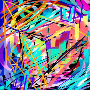 Abstract Contemporary Stripes Art, Cube thumb