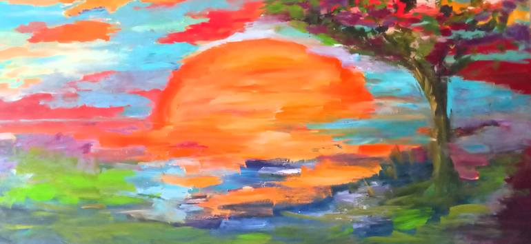 Original Abstract Landscape Painting by Tanya Zevallos