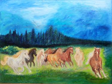 Print of Fine Art Horse Paintings by Tanya Zevallos