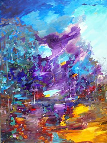Original Abstract Expressionism Landscape Paintings by Tanya Zevallos