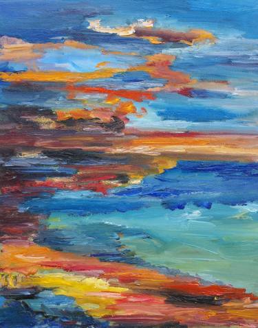 Original Abstract Expressionism Beach Paintings by Tanya Zevallos