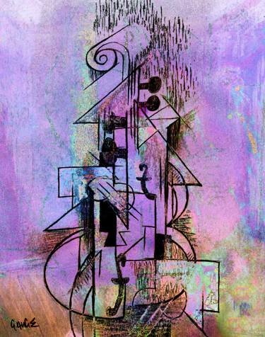 Print of Cubism Music Mixed Media by ΚΙΜ GAUGE