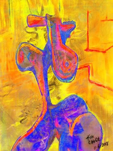 Print of Cubism Nude Mixed Media by ΚΙΜ GAUGE