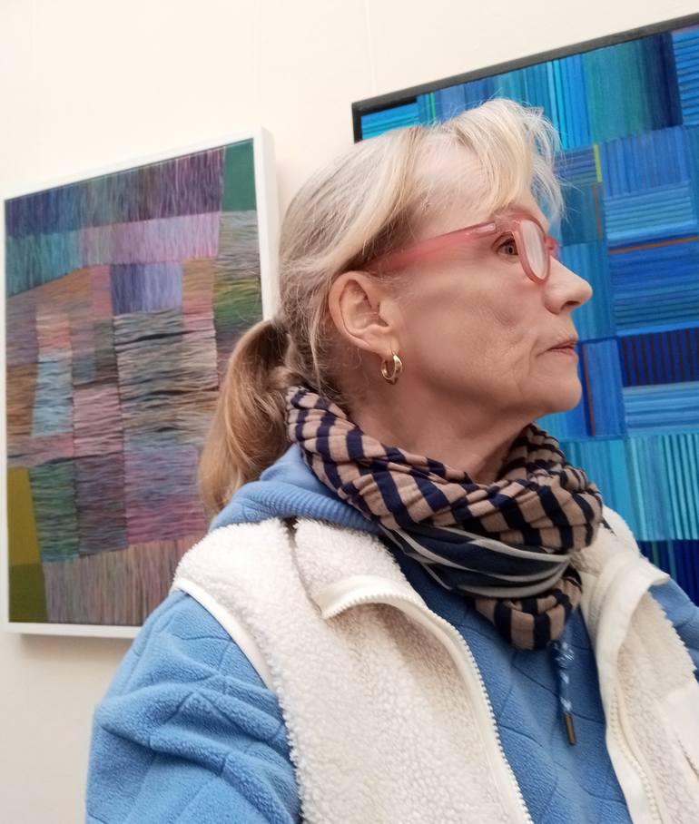 Original Abstract Architecture Mixed Media by Karin Hay White