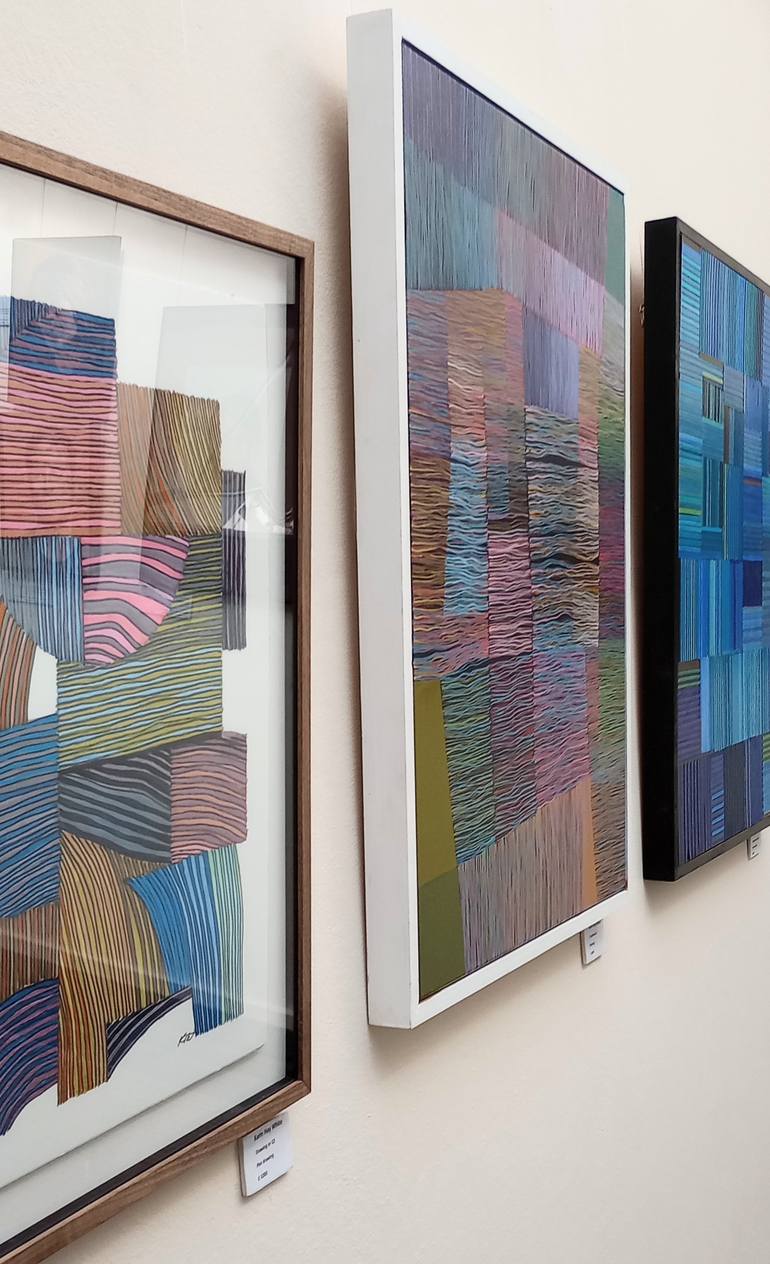 Original Abstract Architecture Mixed Media by Karin Hay White