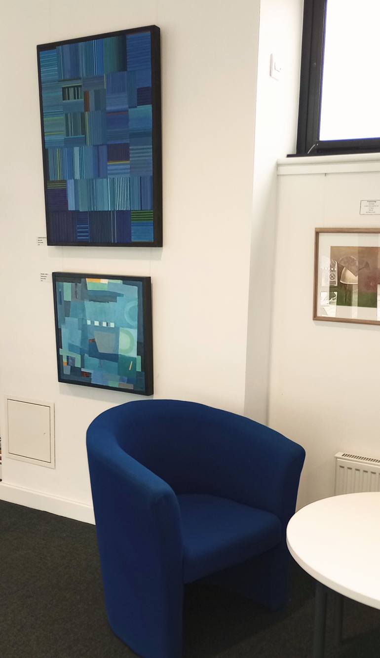 Original Abstract Architecture Mixed Media by Karin Hay White