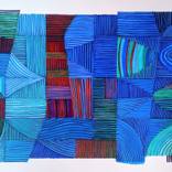 Blue with Red & Green by Karin Hay White