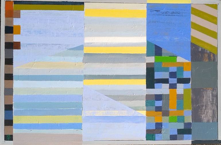 Original Abstract Beach Painting by Karin Hay White