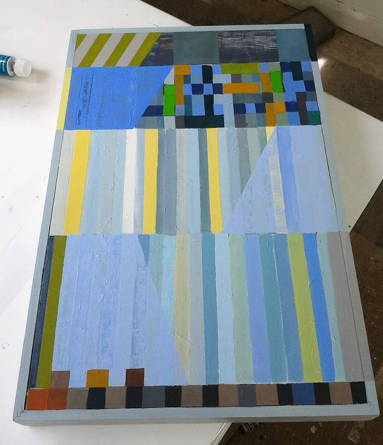 Original Abstract Beach Painting by Karin Hay White