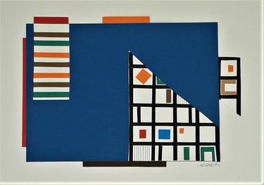 Original Abstract Architecture Collage by Karin Hay White