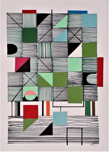 Original Abstract Architecture Drawings by Karin Hay White