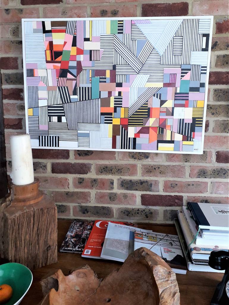 Original Fine Art Abstract Collage by Karin Hay White