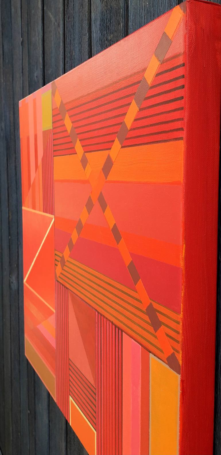 Original Modernism Abstract Painting by Karin Hay White