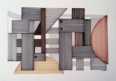 Print of Abstract Architecture Drawings by Karin Hay White