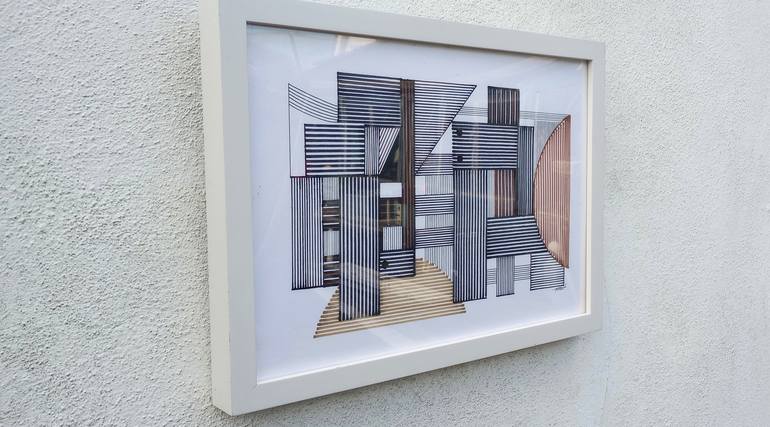 Original Abstract Architecture Drawing by Karin Hay White