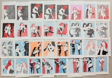 Original Pop Art People Drawings by Maurizio Zorat