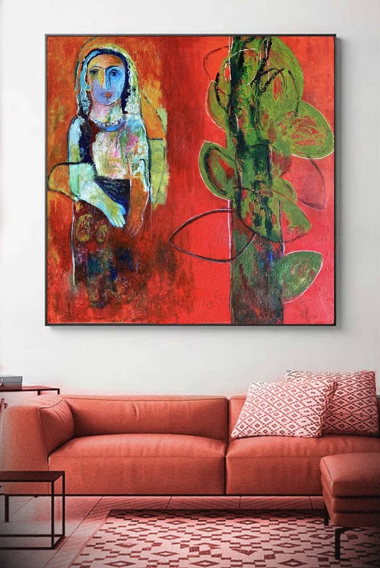 Original Abstract Expressionism Popular culture Painting by Nasrin Barekat
