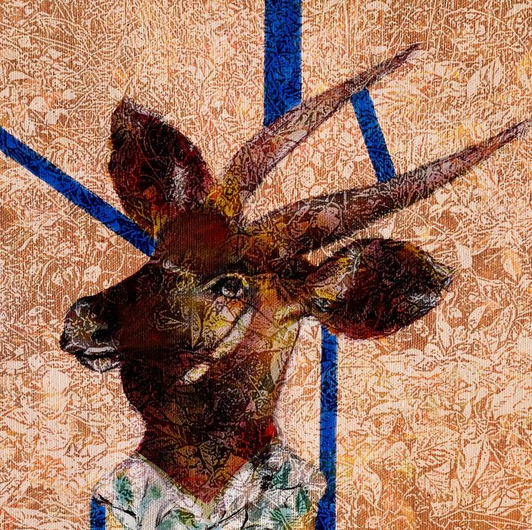 Original Art Deco Animal Painting by Nasrin Barekat