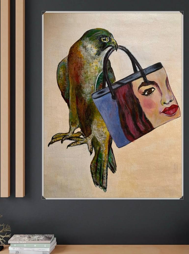 Original Art Deco Animal Painting by Nasrin Barekat