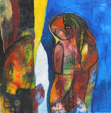 Original Abstract Expressionism People Paintings by Nasrin Barekat