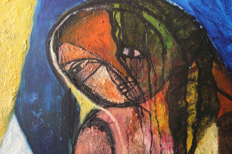 Original Abstract Expressionism People Painting by Nasrin Barekat