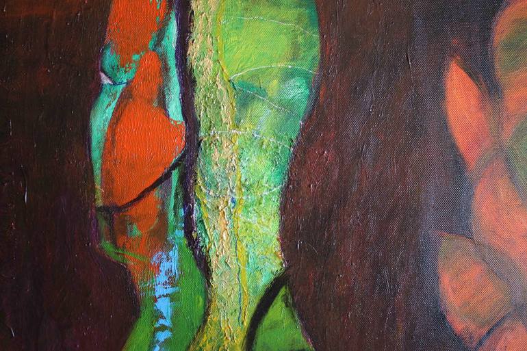 Original Abstract Expressionism Women Painting by Nasrin Barekat