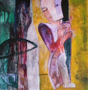 Original Abstract Expressionism People Paintings by Nasrin Barekat