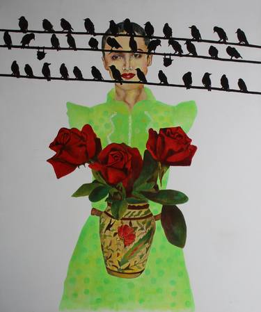 Print of Women Paintings by Nasrin Barekat