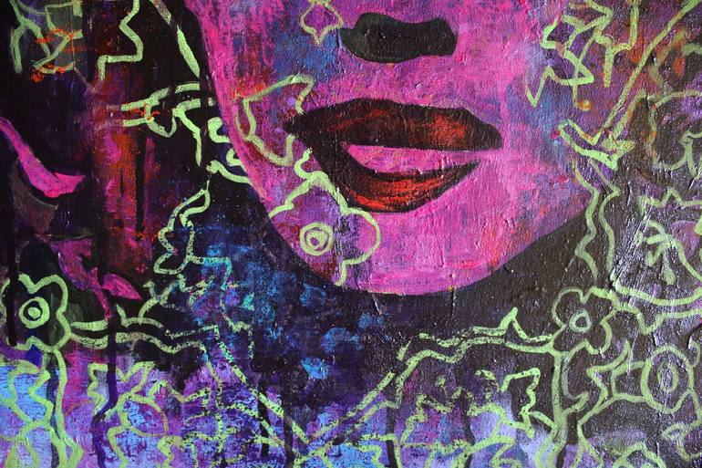 Original Abstract Expressionism Pop Culture/Celebrity Painting by Nasrin Barekat