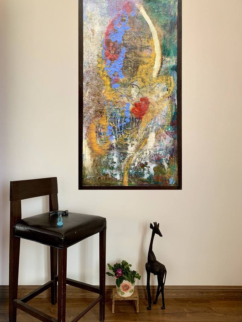 Original Art Deco Abstract Painting by Nasrin Barekat