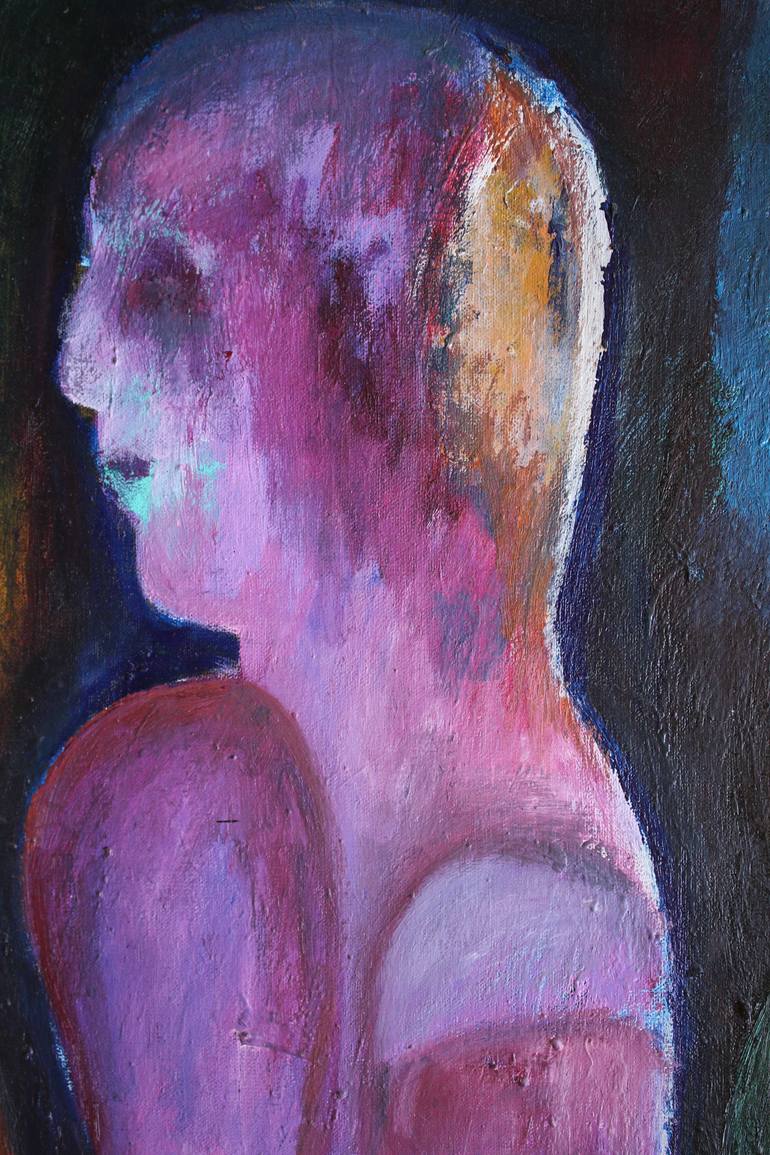 Original Abstract Expressionism People Painting by Nasrin Barekat