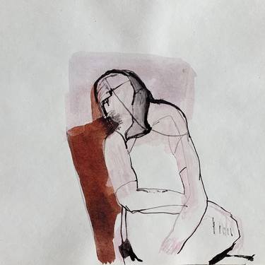 Original Abstract Expressionism People Drawings by Nasrin Barekat