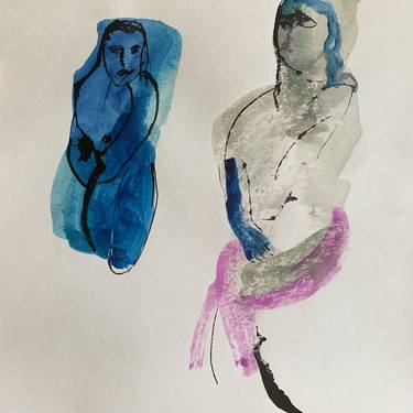 Print of Abstract Expressionism People Drawings by Nasrin Barekat