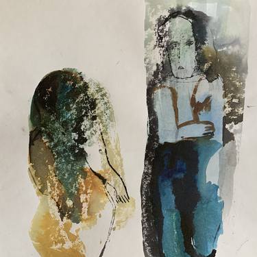 Original Abstract Expressionism Women Drawings by Nasrin Barekat