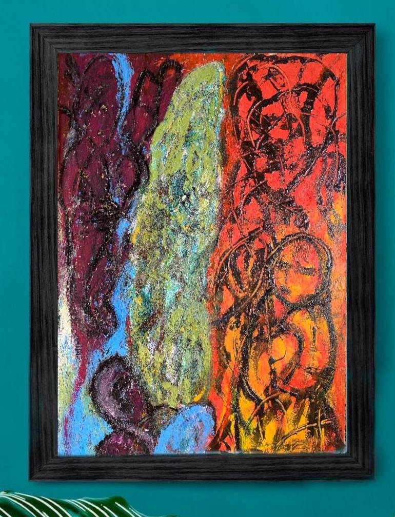 Original Abstract Expressionism Abstract Painting by Nasrin Barekat