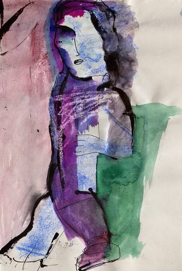 Original Abstract Expressionism Abstract Drawings by Nasrin Barekat