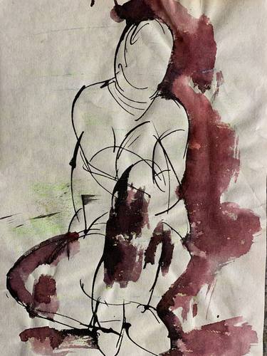 Original Abstract Expressionism Abstract Drawings by Nasrin Barekat