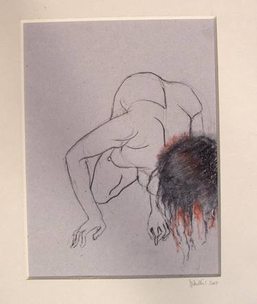 Original Expressionism Nude Drawing by sandrine  paillard