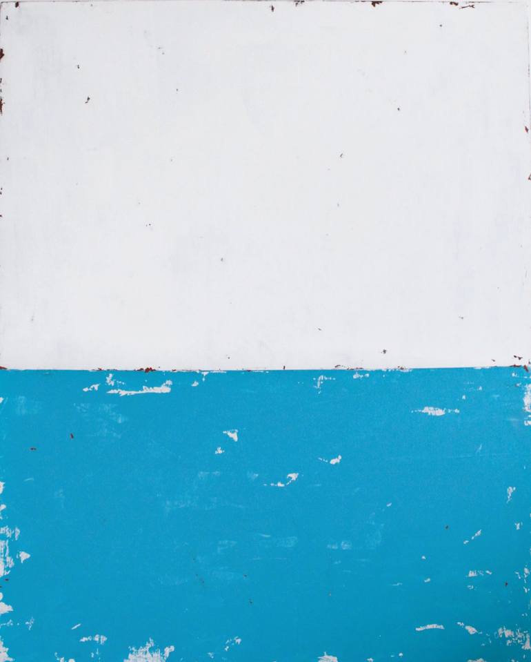 White and Blue landscape Painting by Emanuele Saracino | Saatchi Art