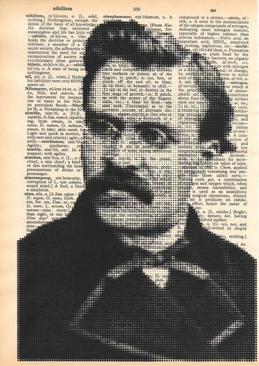 Friedrich Nietzsche, halftone portrait thumb
