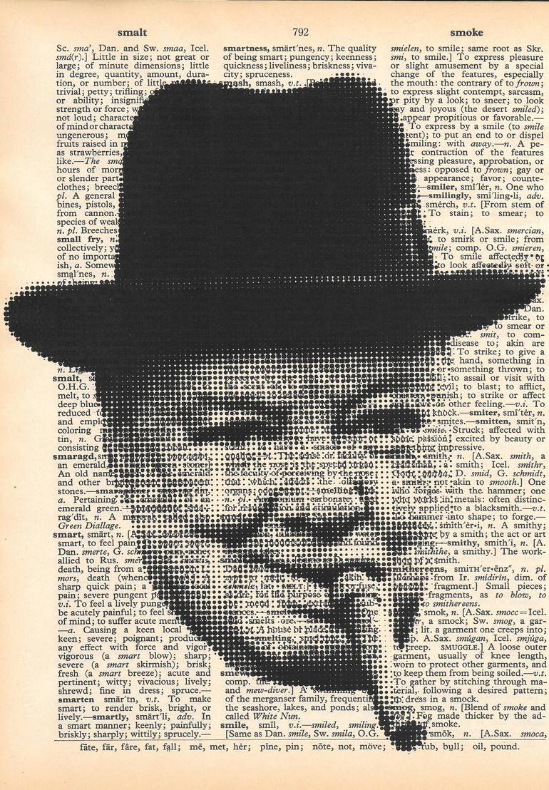 Winston Churchill, halftone portrait - Print