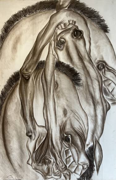 Original Expressionism Horse Drawings by Ramal Kazim
