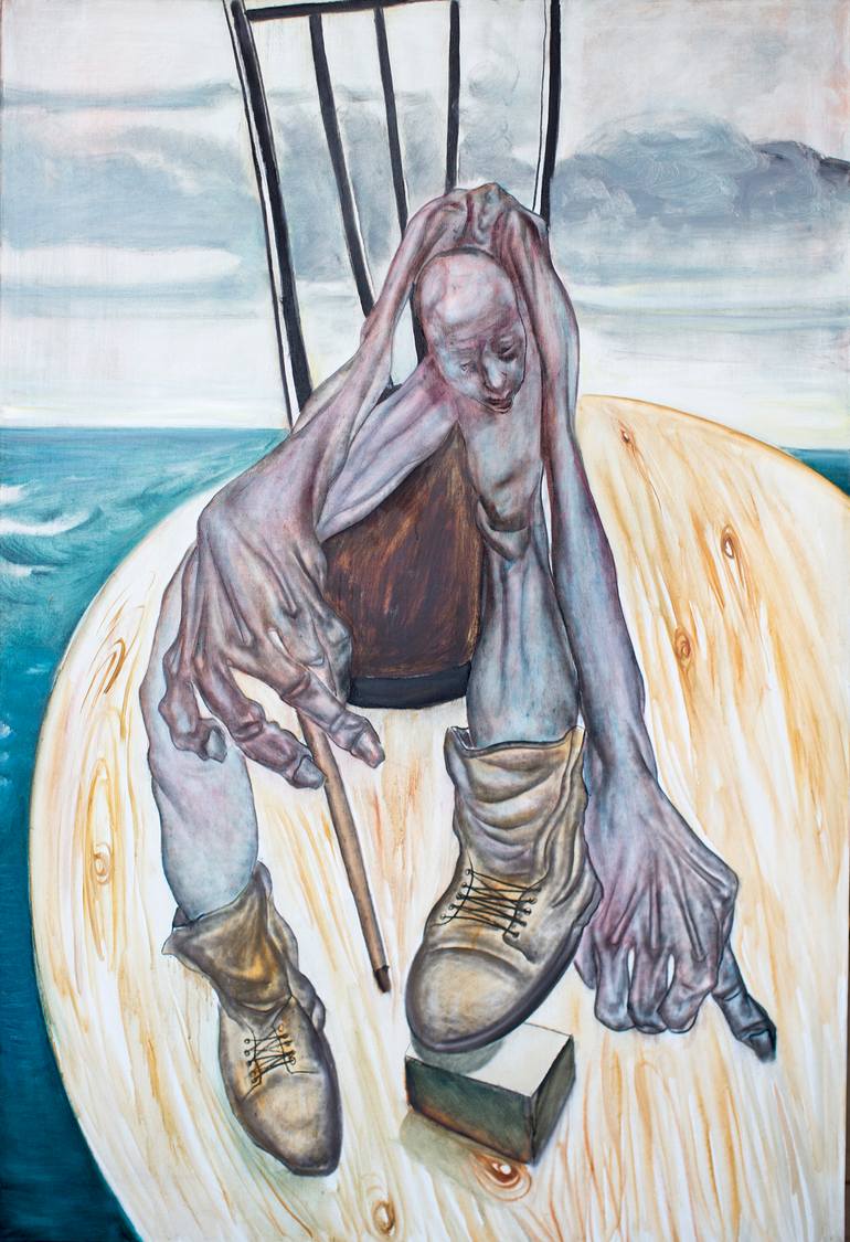 Original Expressionism People Painting by Ramal Kazim