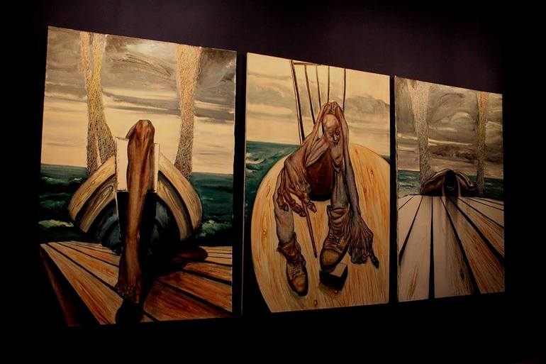 Original Expressionism People Painting by Ramal Kazim