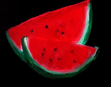 Two slices of watermelon. Still life thumb