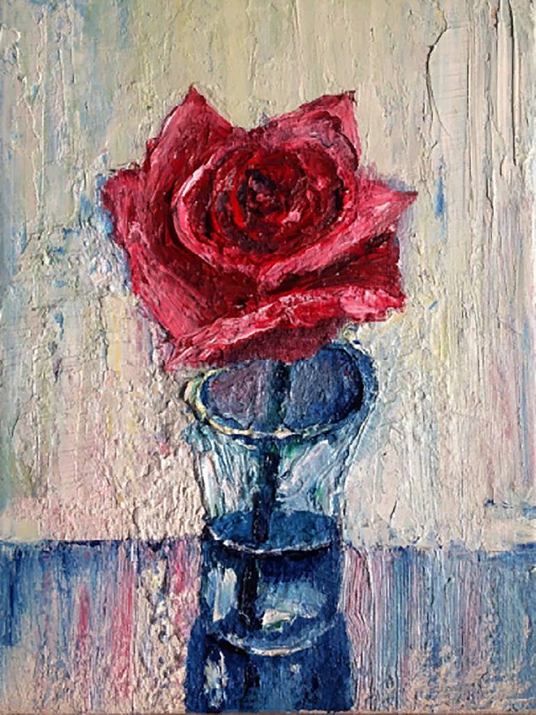 Red Rosa Painting by Ramal Kazim Saatchi Art