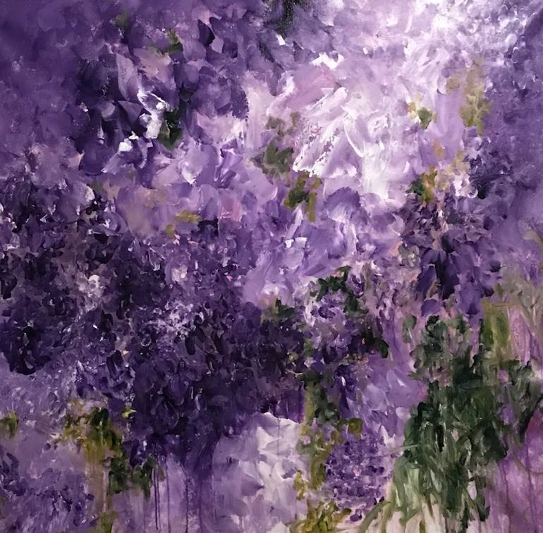 Purple Wisteria Not Just in Monet's Garden Painting by DARLENE WATSON ...