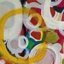 "Intention" 
Yes, I meant every word and action. She is always full of good intention" 
Circle's are one of the artist's favourite shapes along with bright vivid colour. Do you feel joy? That is the intention.