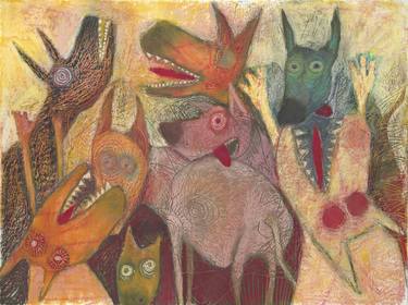 Original Dogs Painting by Doug Lawler