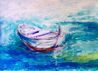 Original Contemporary Boat Paintings by Kristina Valic